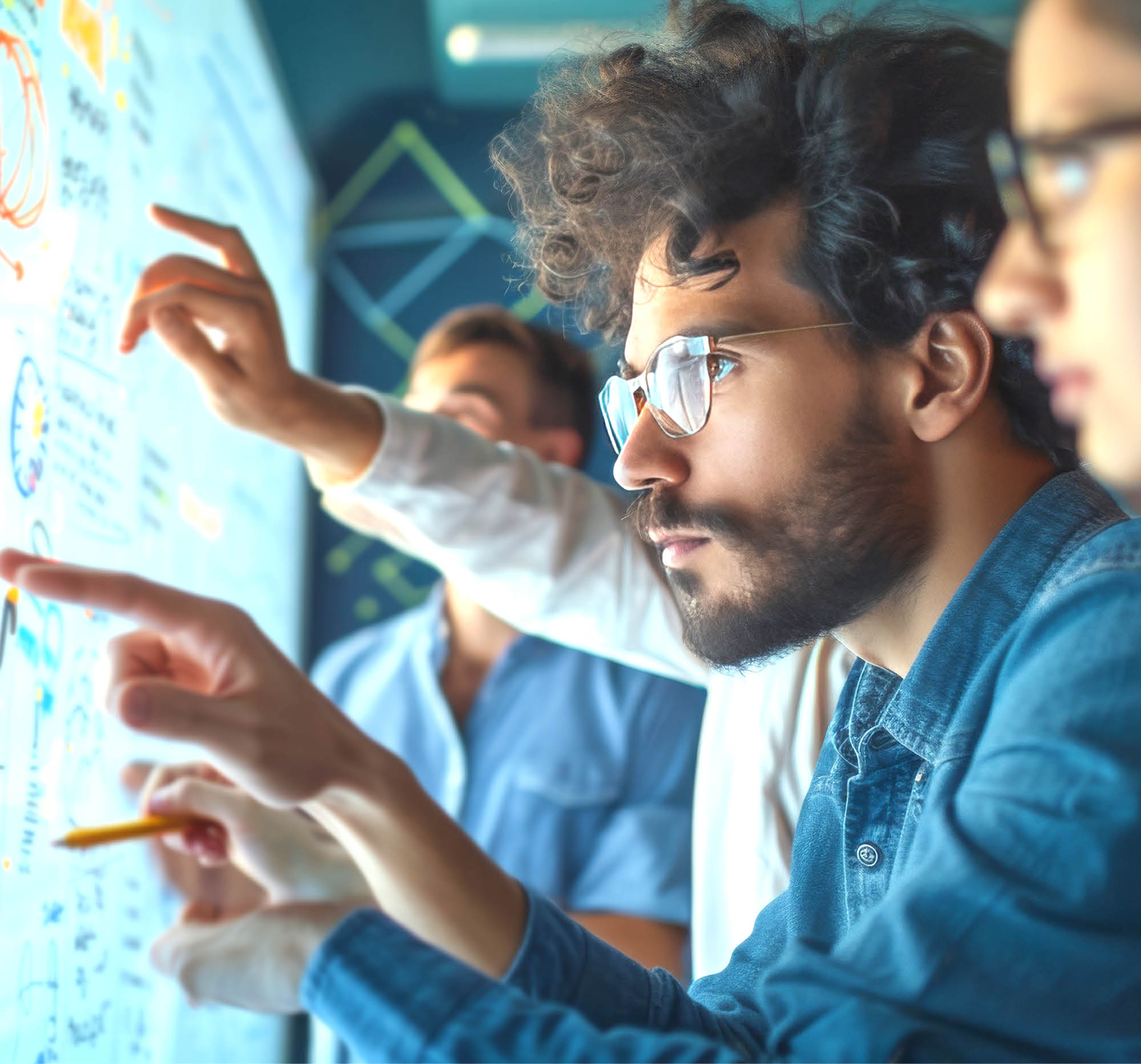 „Präsentation im Meeting mit Diagramm am Flipchart